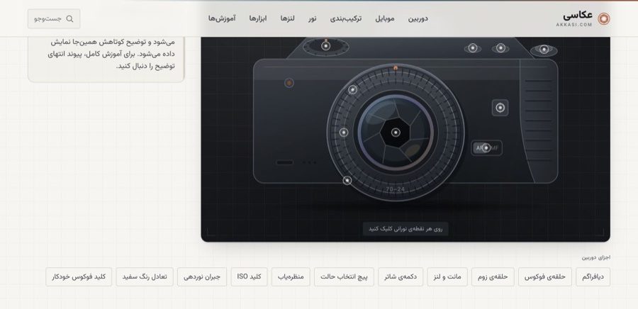 نمای وب‌سایت عکاسی