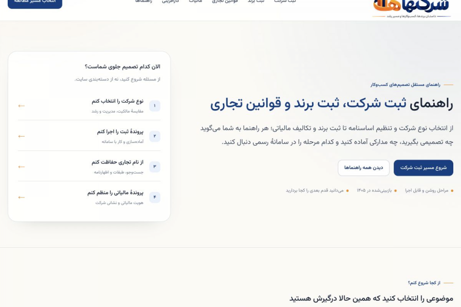 نمای وبسایت شرکتها